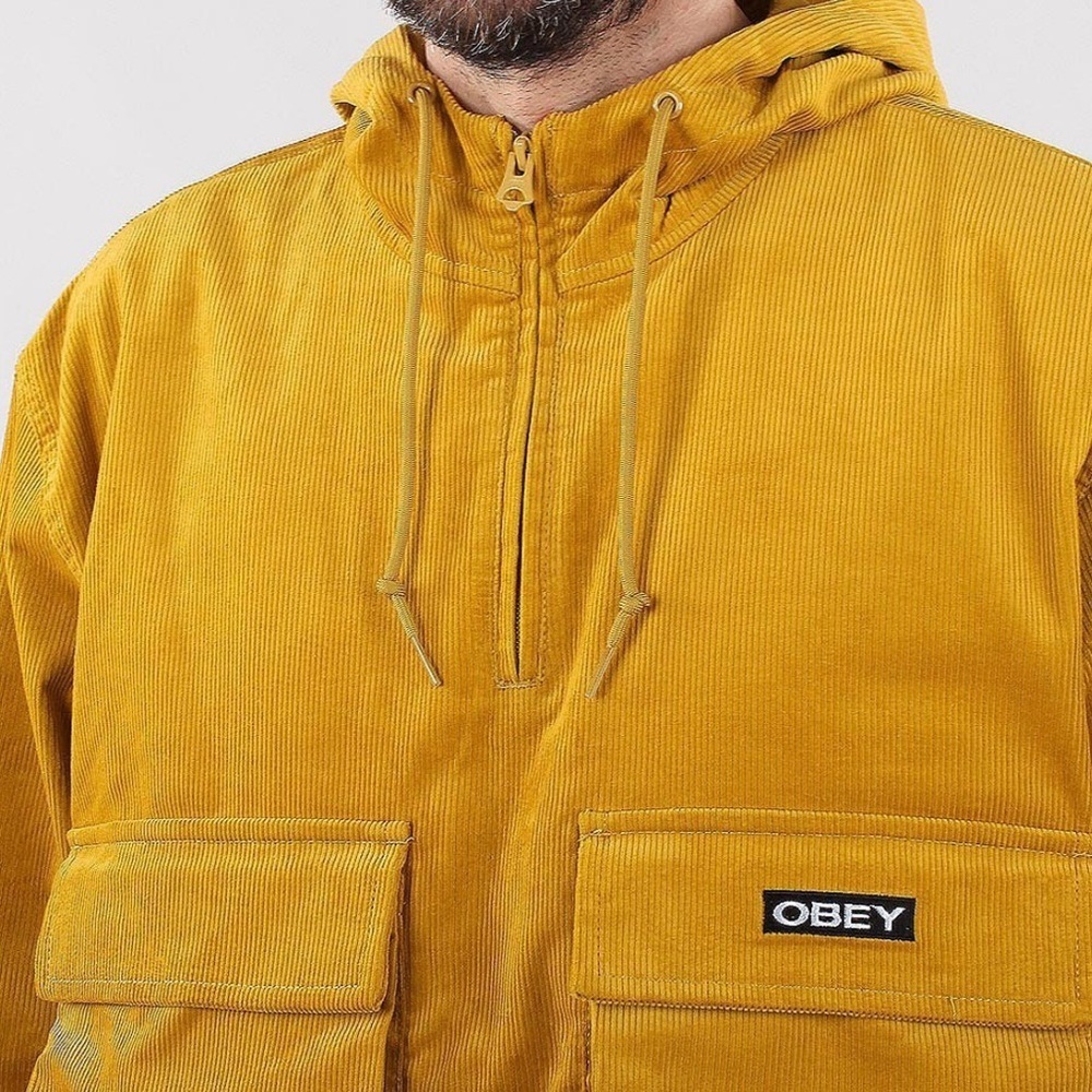 OBEY Shiner Anorak Men's Mustard Jacket - Picture 3 of 11